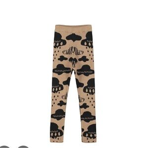 Kids Tan and Black Rain Cloud knitted pants by Beau Loves. Size 4 to 5 years old